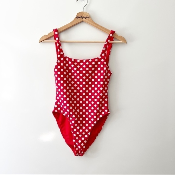 Revolve LPA Amelie Red Polka Dot Swimsuit One Piece - Picture 3 of 11